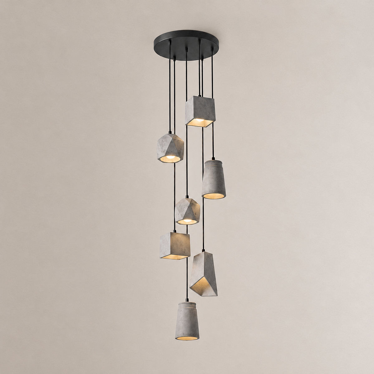 Faceted Concrete Pendant Light