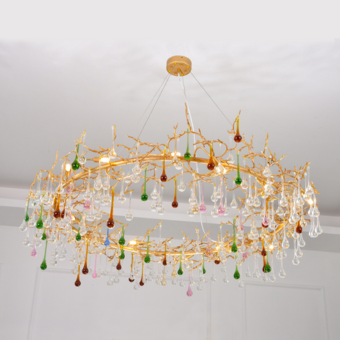 Avis Colorful Crystal Rain Branch Chandelier