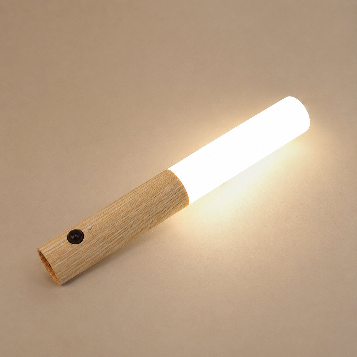Nomad Magnet Rechargeable Wall Lamp, 1-Inch x H 7.1-Inch, Walnut Wood & White, Warm Light for Bedroom & Living Room