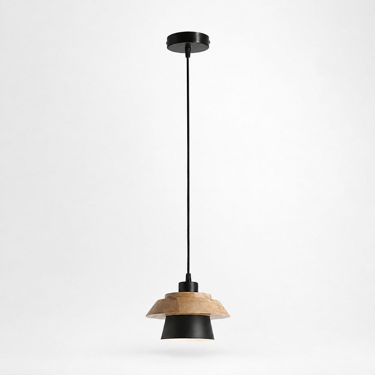 Minimalist Nordic Wood Metal Pendant Light for Dining Room & Living Room