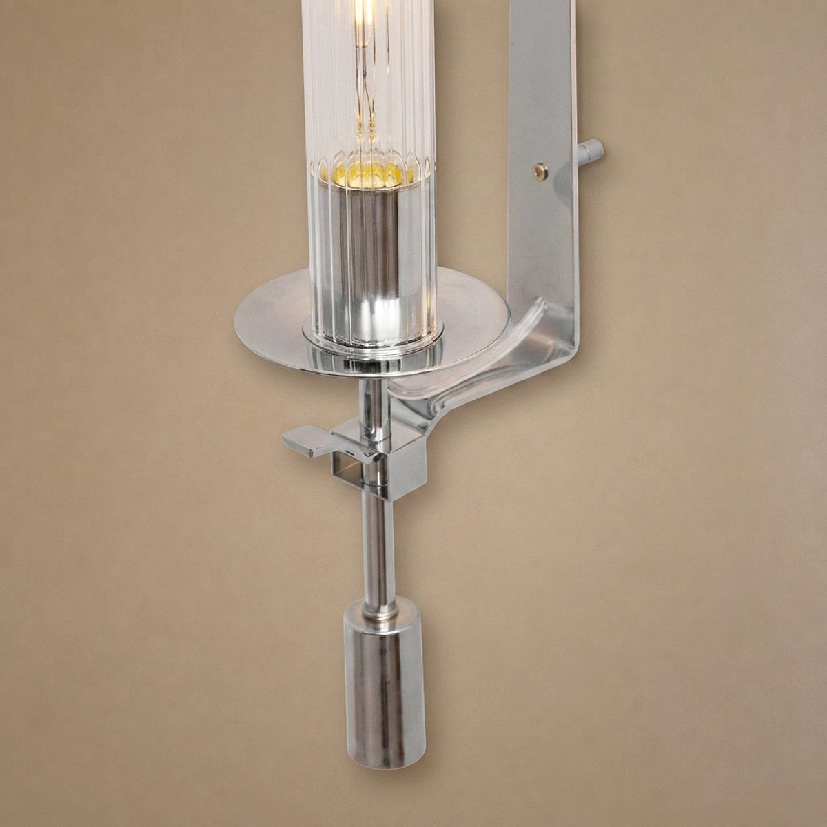 French Classicism Wall Lamp, 4.7~9-Inch x H 28-Inch, Brass & Clear glass for Living Room & Dining Room