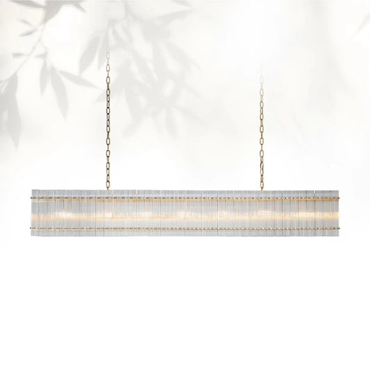 Sun Marcus Glass Rectangle Chandelier 54", 72"