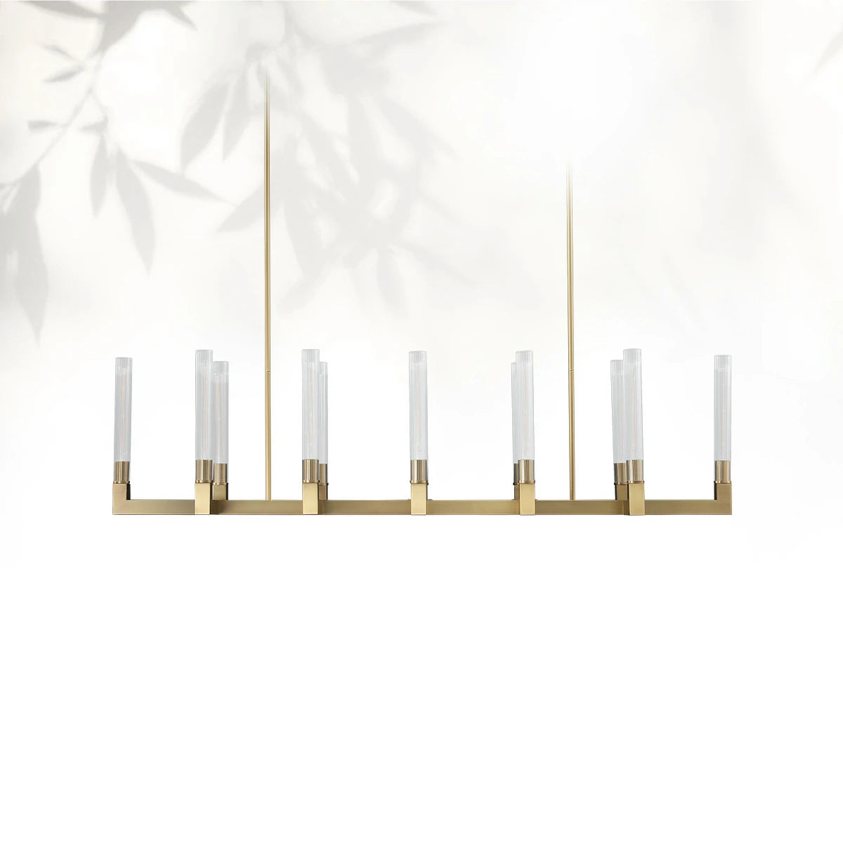 Cannel Glass Linear Chandelier 55"67"
