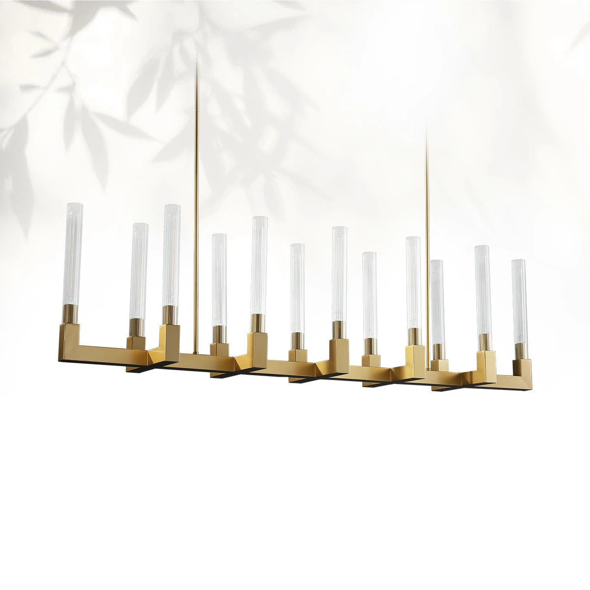 Cannel Glass Linear Chandelier 55"67"