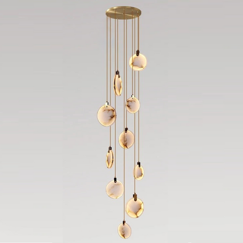Alabaster Long Staircase Chandelier 5 styles