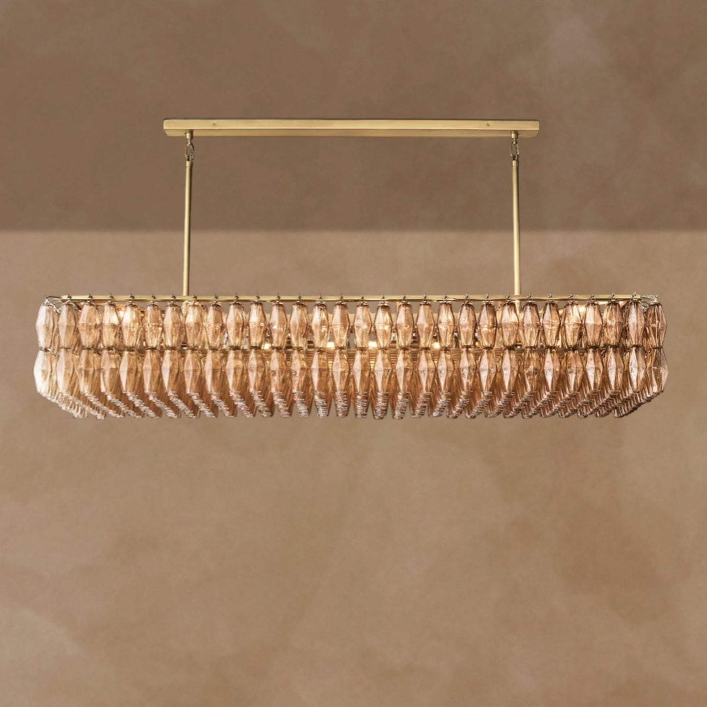 Cyra Glass Rectangular Chandelier