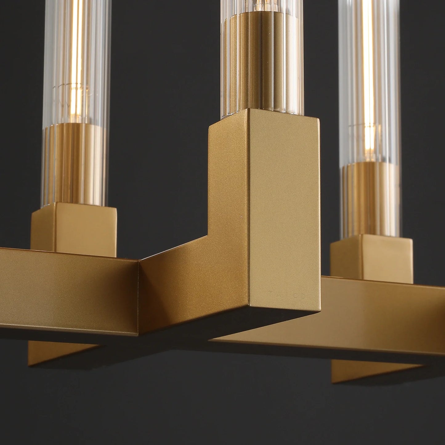 Cannel Glass Linear Chandelier 55"67"