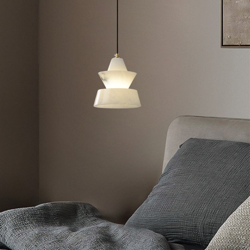 Brianna Mini Alabaster Coffee Table Pendant, Modern Pendant Light