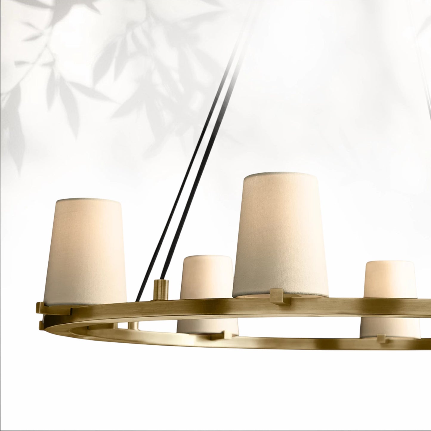 Paricia Fabric Shade Round Chandelier 36" 48" 60″