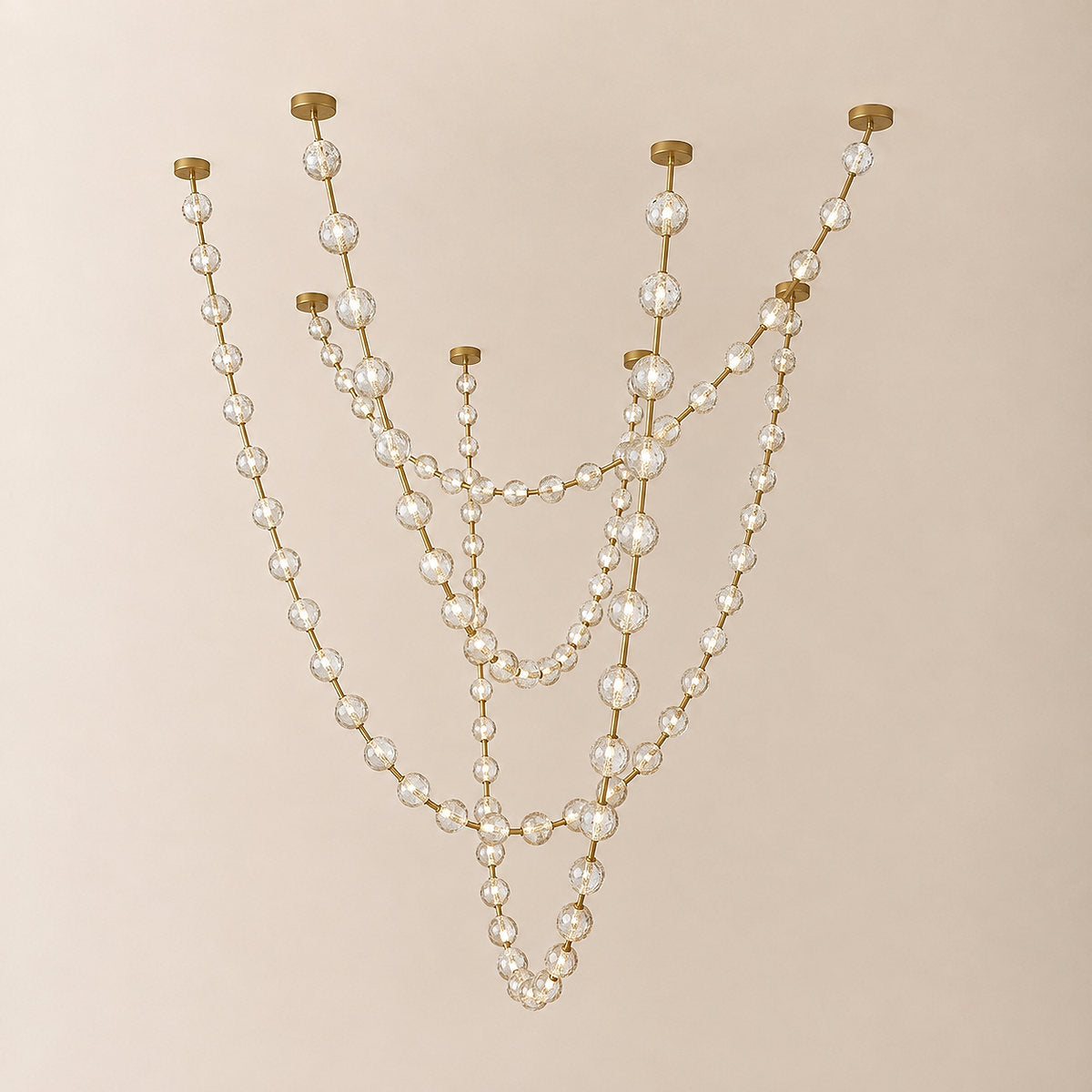 Draped Acrylic Sphere Link Chandelier