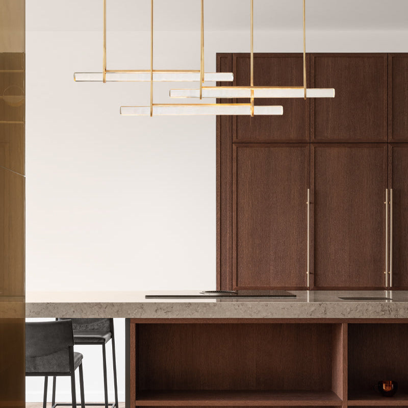 Aedubon Crystal Triple Bar Linear Chandelier