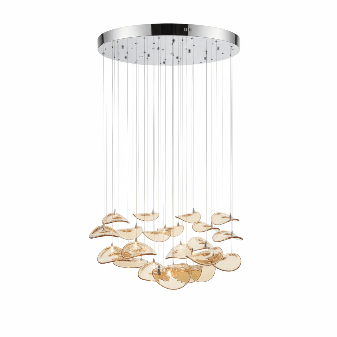 Galaxy Wave Floating Leaf Crystal Spiral Chandelier