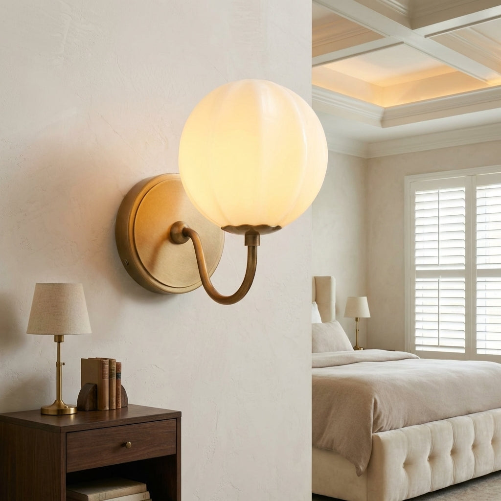 Luster Gaze Heirloom Radiance Wall Sconce - American master bedroom with coffered ceiling