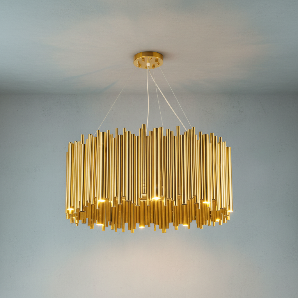 Luster Gaze Aura Grandeur Round Pendant Chandelier - Background Shot