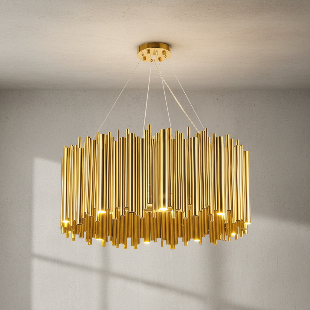 Luster Gaze Aura Grandeur Round Pendant Chandelier - Background Shot