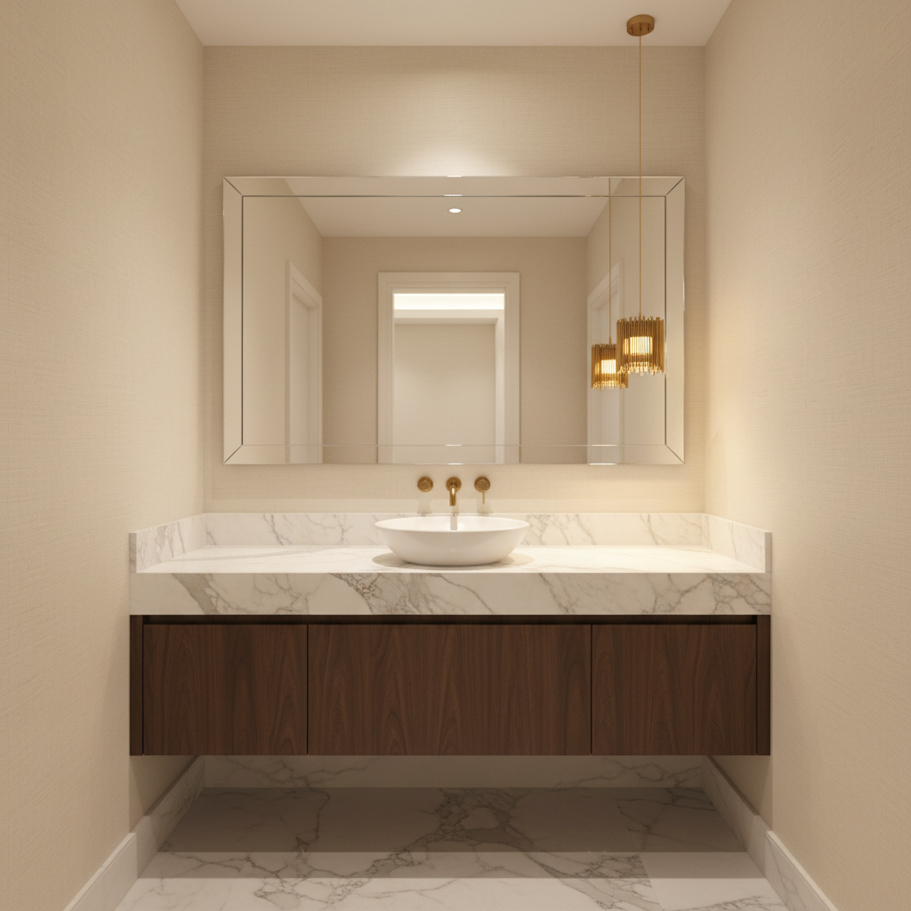 Luster Gaze Aura Grandeur Round Pendant Chandelier - elegant American powder room