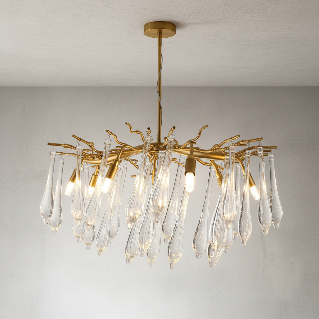 Luster Gaze Veridian Cascade Branch Chandelier - Background Shot