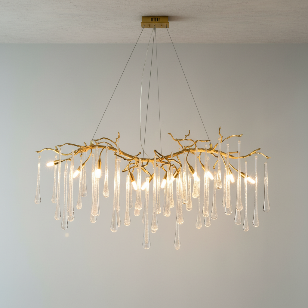 Luster Gaze Veridian Cascade Branch Chandelier - Background Shot