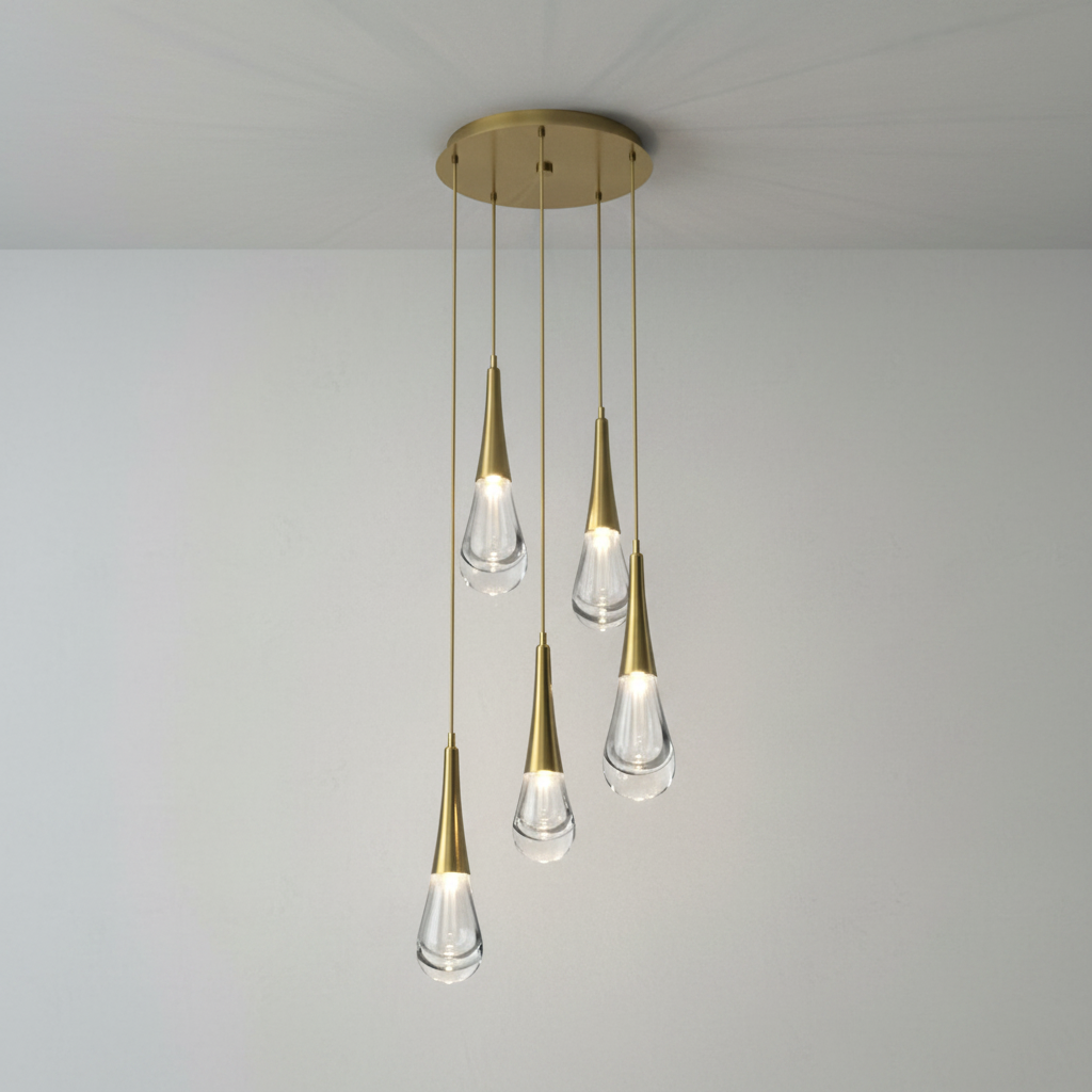 Luster Gaze Aqueous Bloom Round LED Chandelier - Background Shot