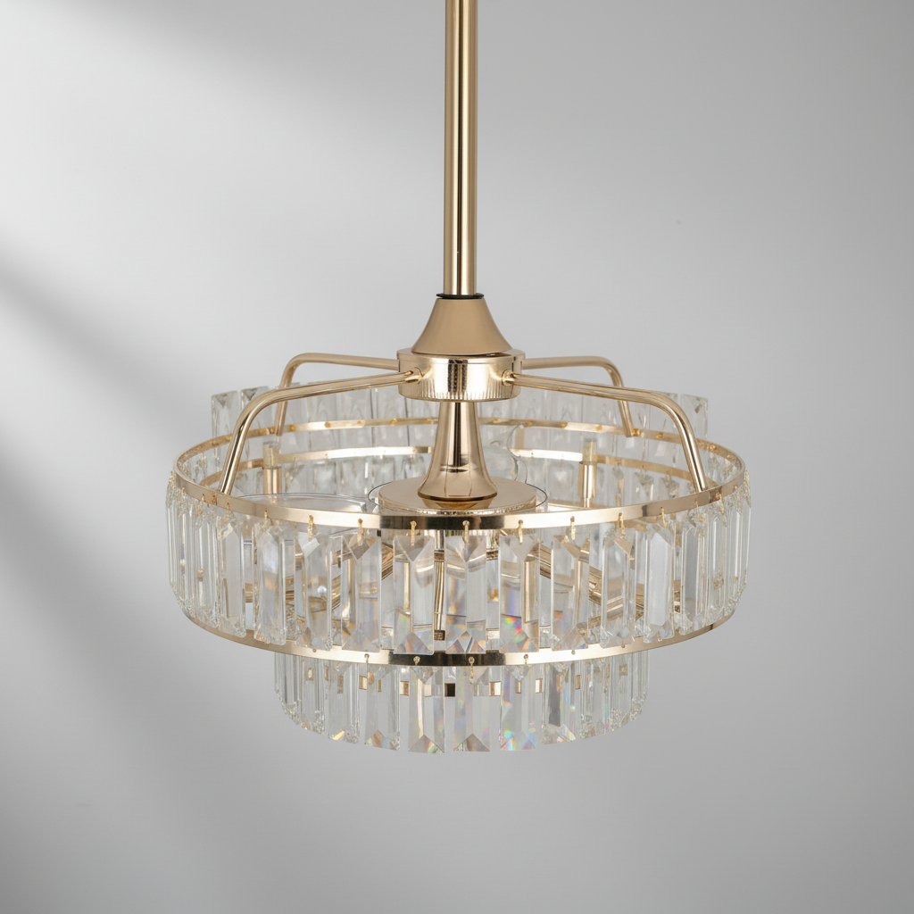 Luster Gaze Celestial Whisper Crystal Fan Chandelier - Background Shot