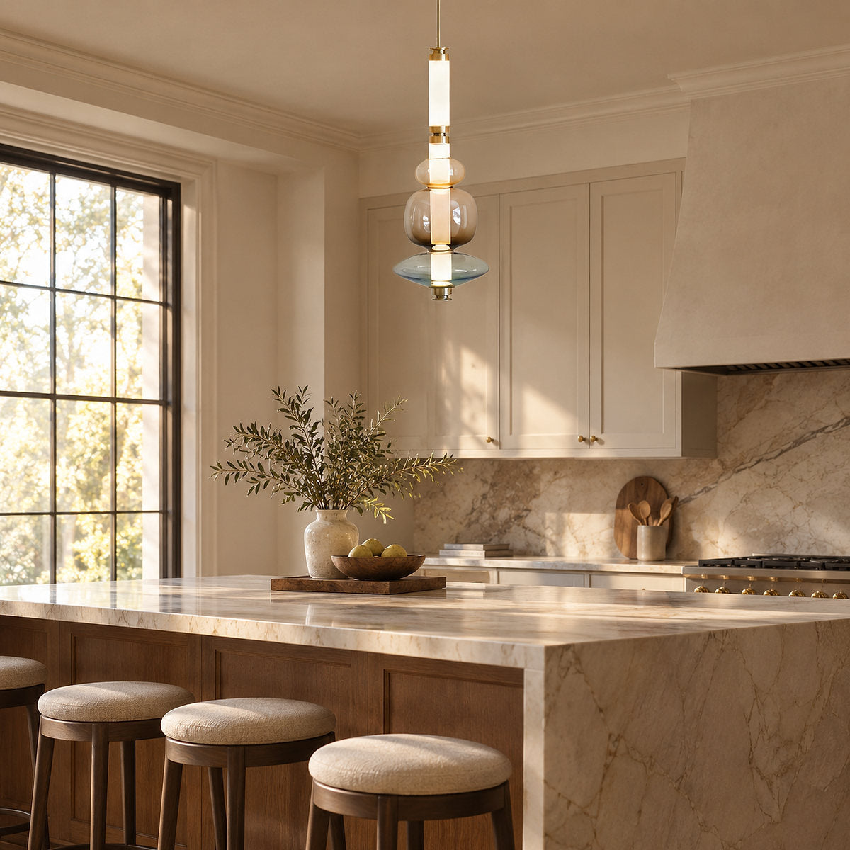 Linear Glass Bead Pendant Lamp