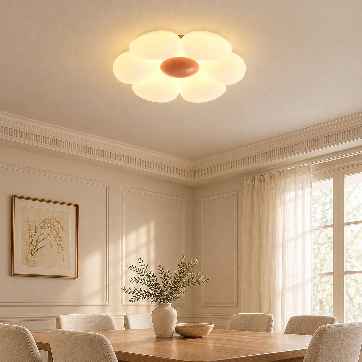 Tricolordeer Blooming Six-Petal LED Ceiling Lamp