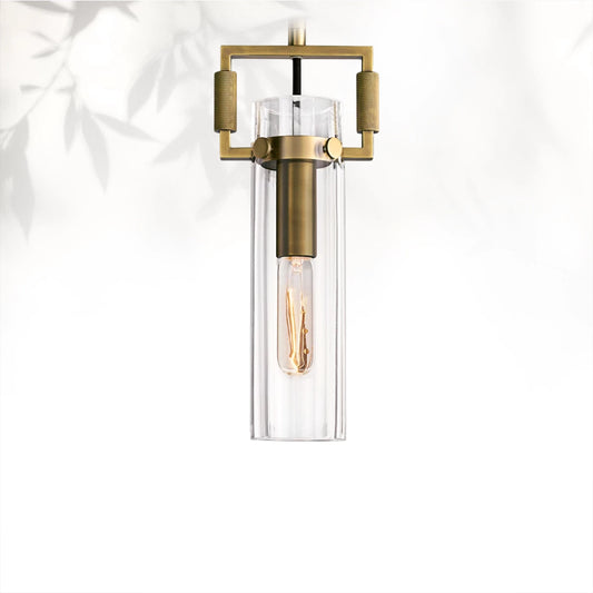 Machine Glass Cylinder Pendant 12" 22"