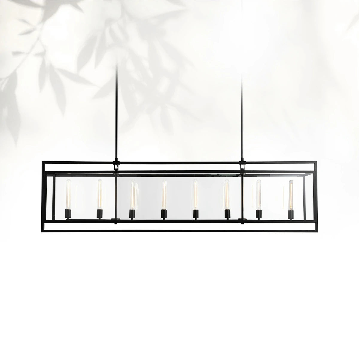 Bickman Glass Lantern Rectangular Chandelier