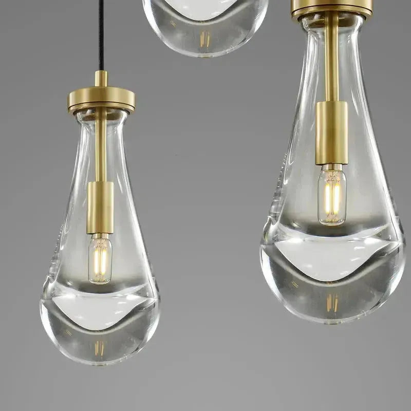 Soltaire Raindrop Round Chandelier 2-Light 5"