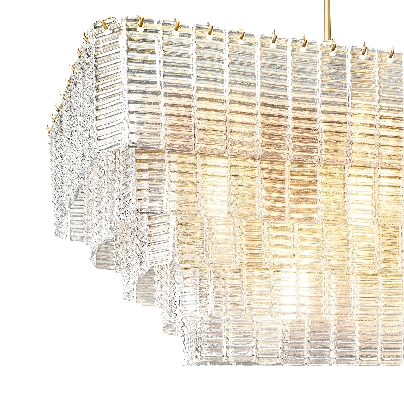 Mirene Glass Rectangular Chandelier 59"