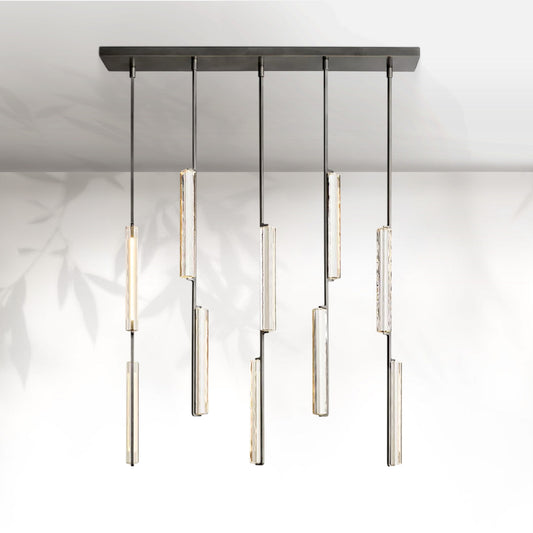 Aedubon Crystal Linear Chandelier 54"