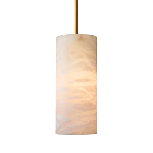 Hand Carved Alabaster Cylinder Pendent