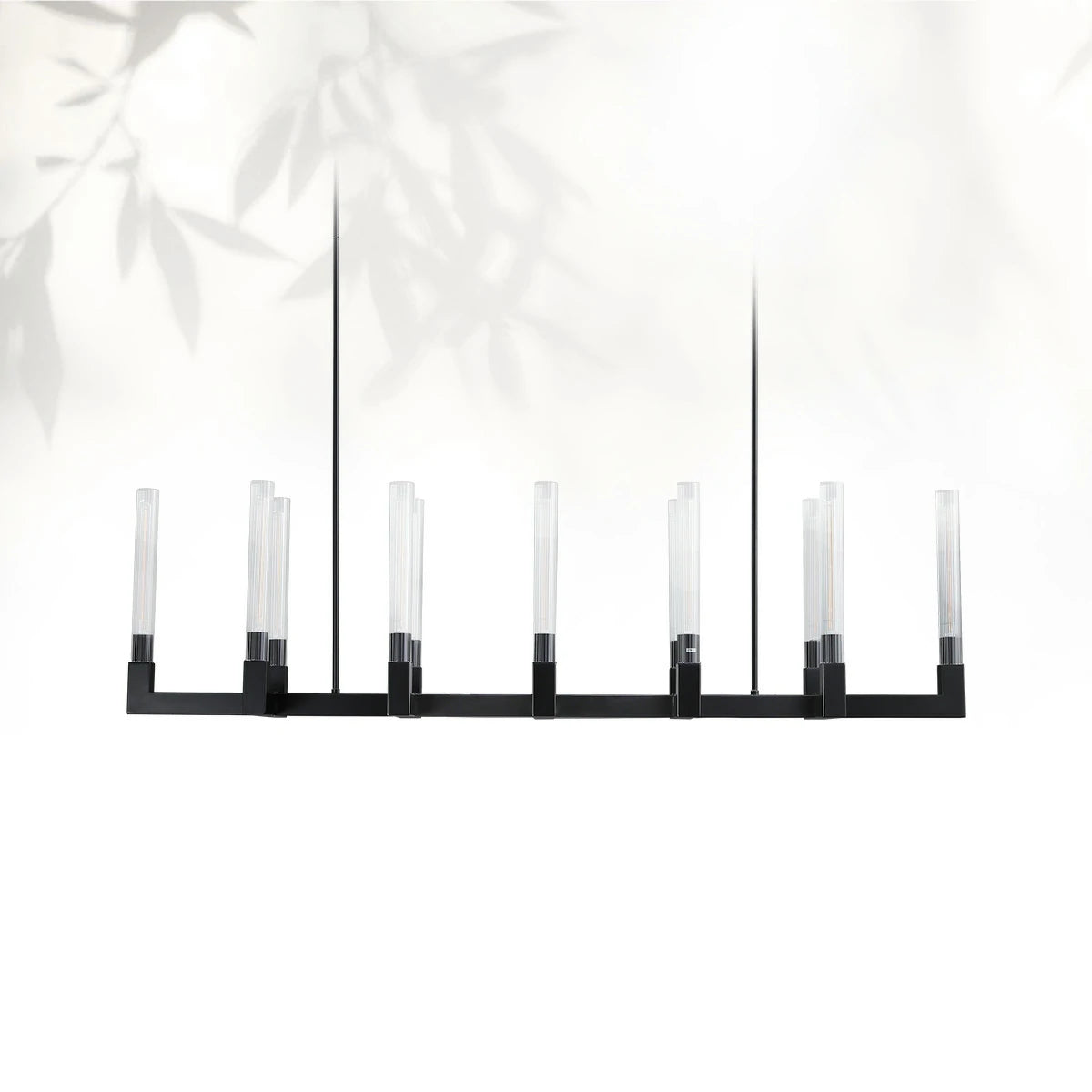 Cannel Glass Linear Chandelier 55"67"