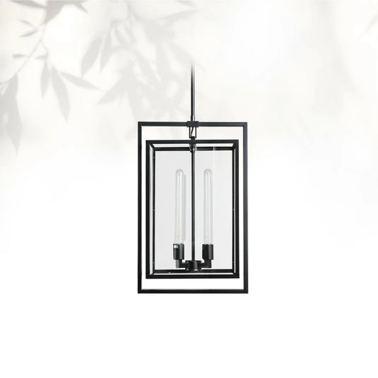 Bickman Glass Lantern Modern Pendant 26"34"