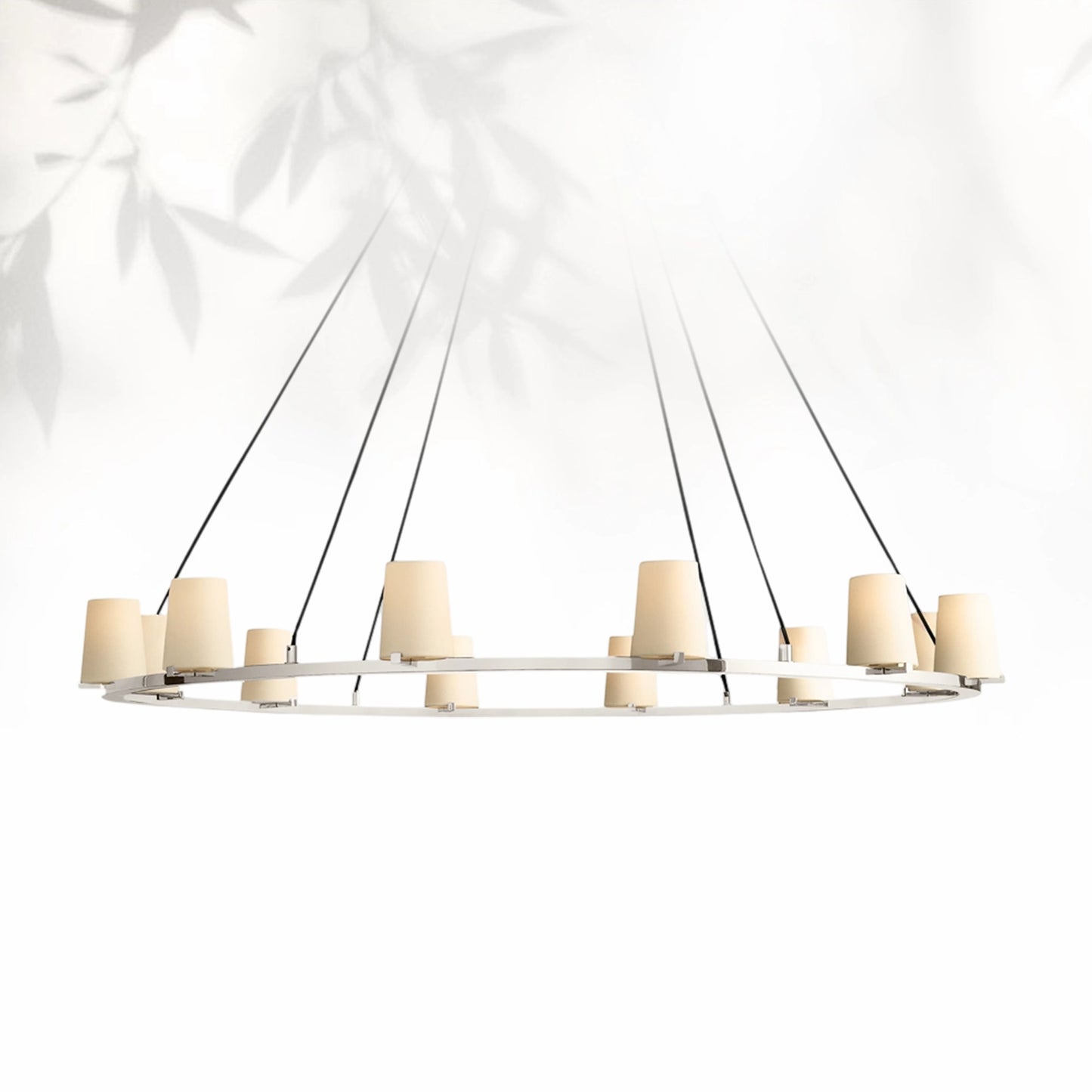 Paricia Fabric Shade Round Chandelier 36" 48" 60″