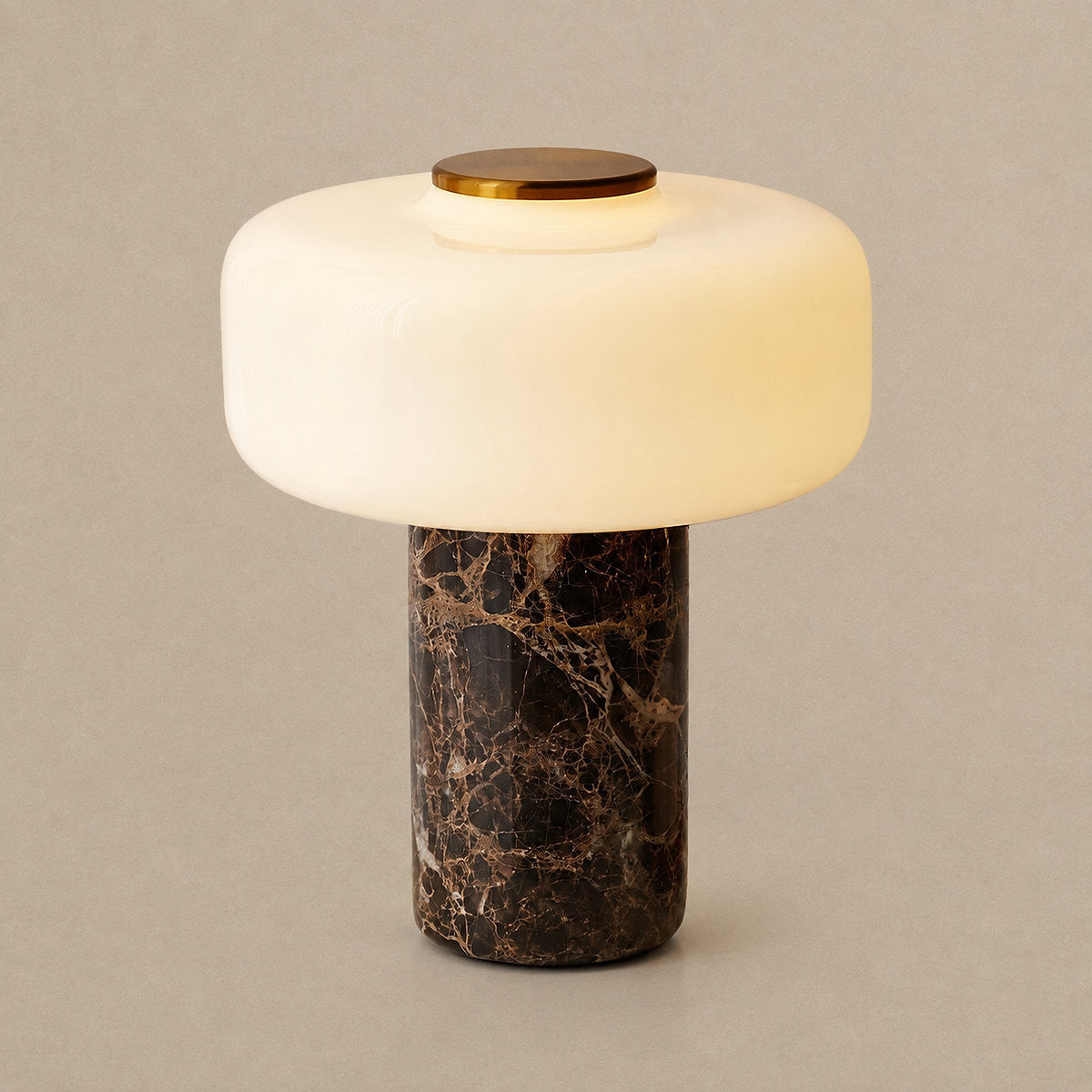 Tricolordeer Marble and Glass Table Lamp