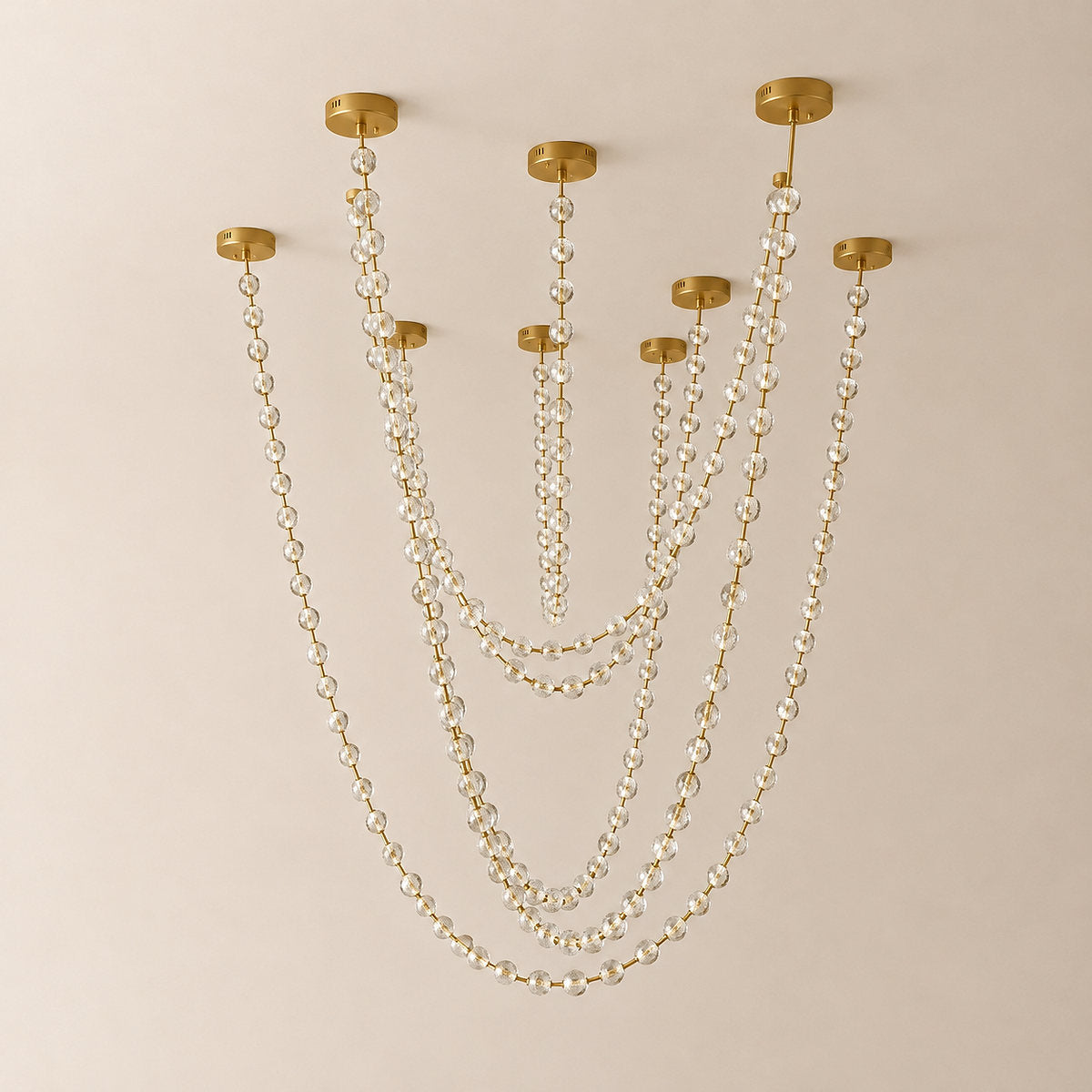 Draped Acrylic Sphere Link Chandelier
