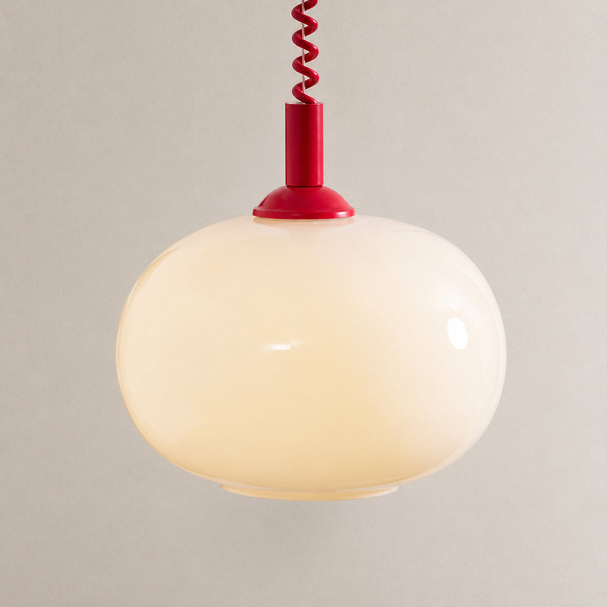 Tricolordeer Adjustable Coil Cord Glass Pendant Light