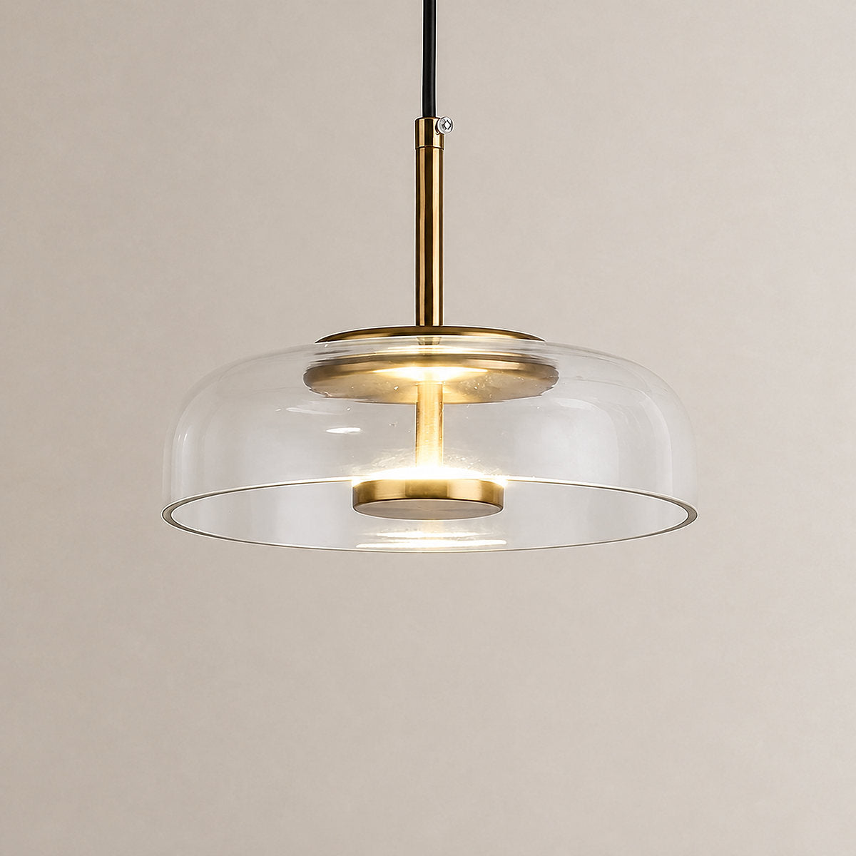 Tricolordeer Nordic Modern Round Brass Glass Pendant Light