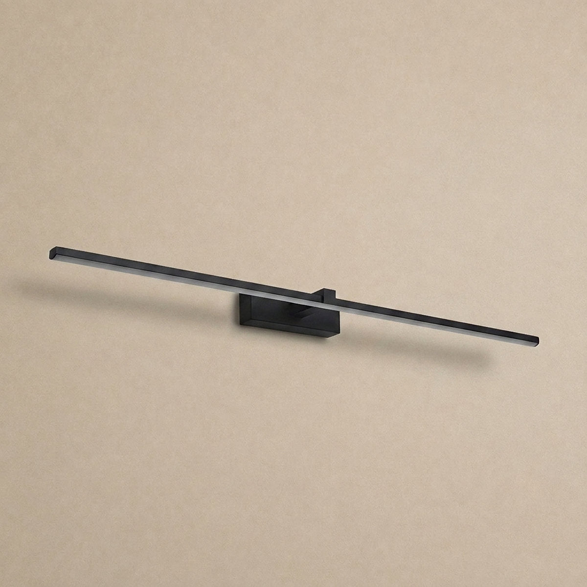 Metal Linear Mirror Wall Lamp, L 15.7~31.5-Inch x H 3.1-Inch, Black, Warm Light for Living Room & Dining Room