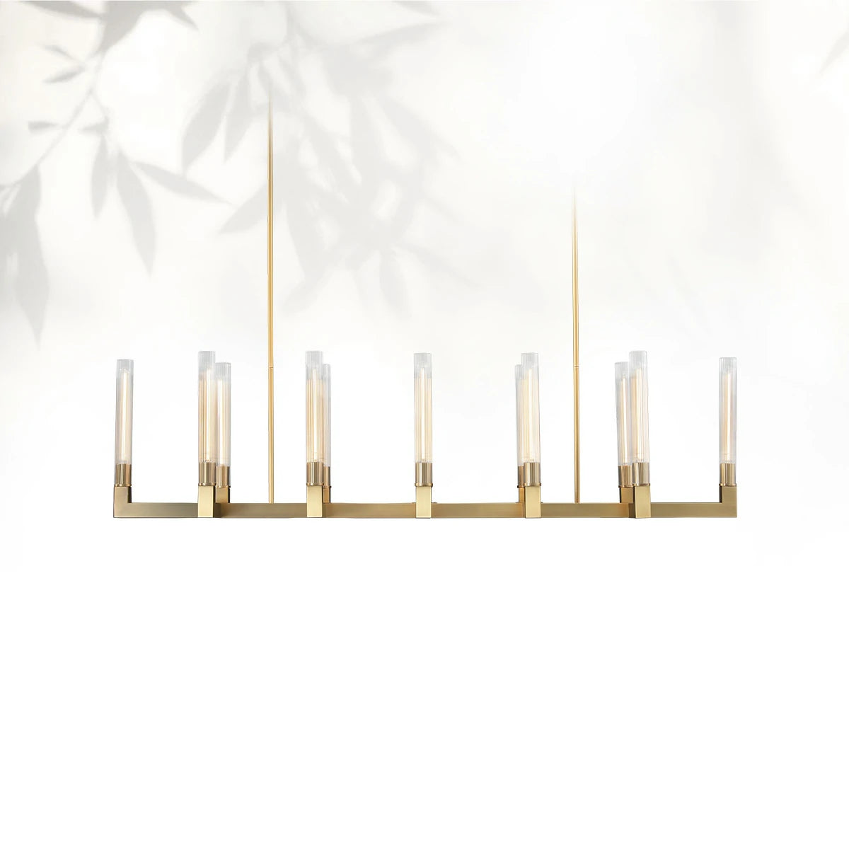Cannel Glass Linear Chandelier 55"67"