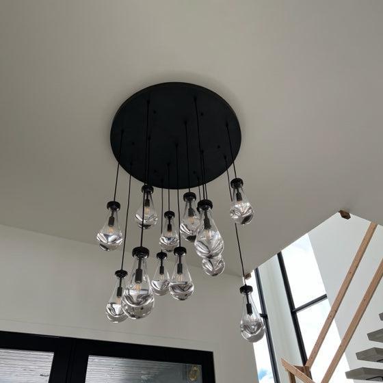 Soltaire Raindrop Round Chandelier 36"