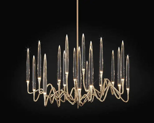 Pezzo Crystal Round Chandelier D33'' 47'' 55''