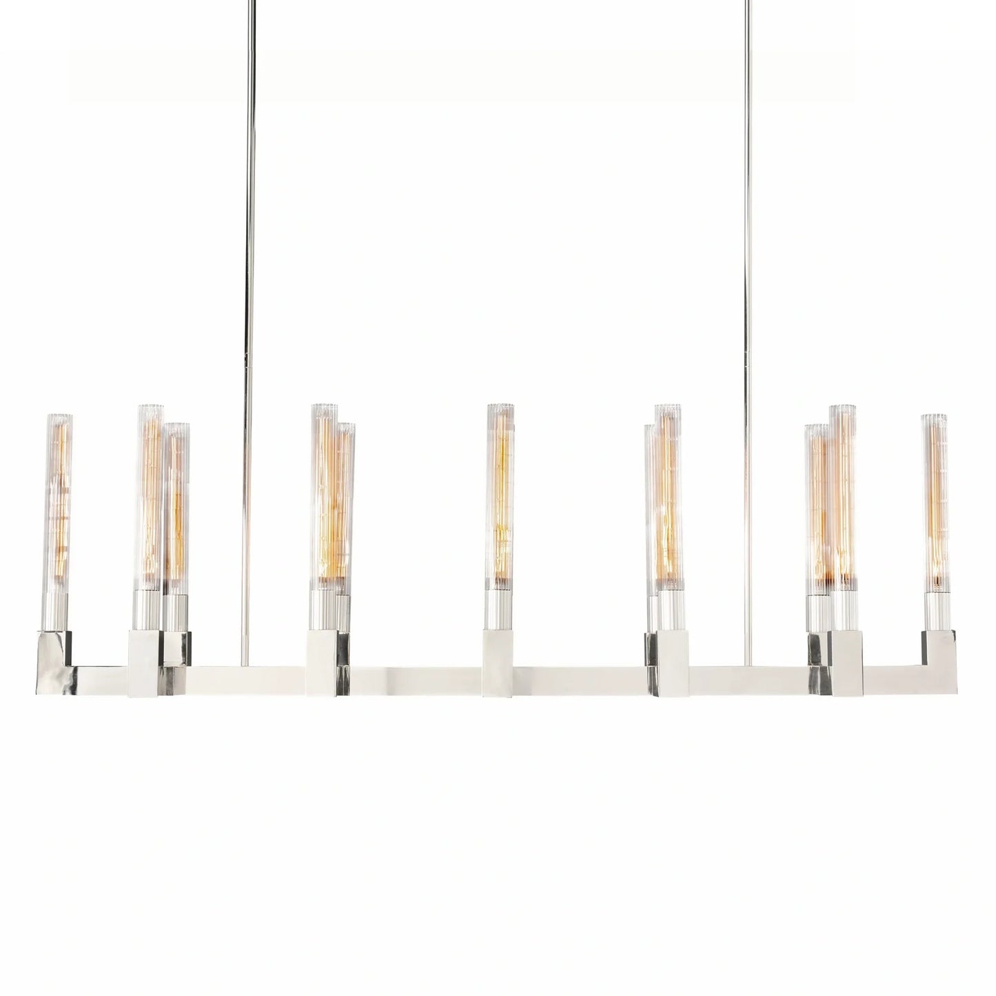 Cannel Glass Linear Chandelier 55"67"