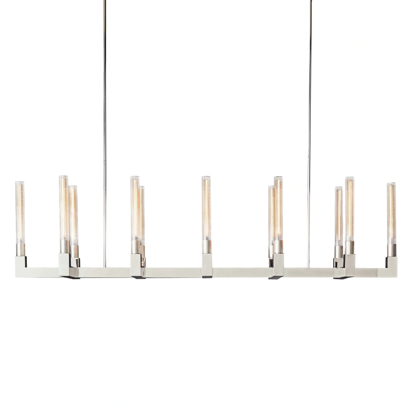 Cannel Glass Linear Chandelier 55"67"