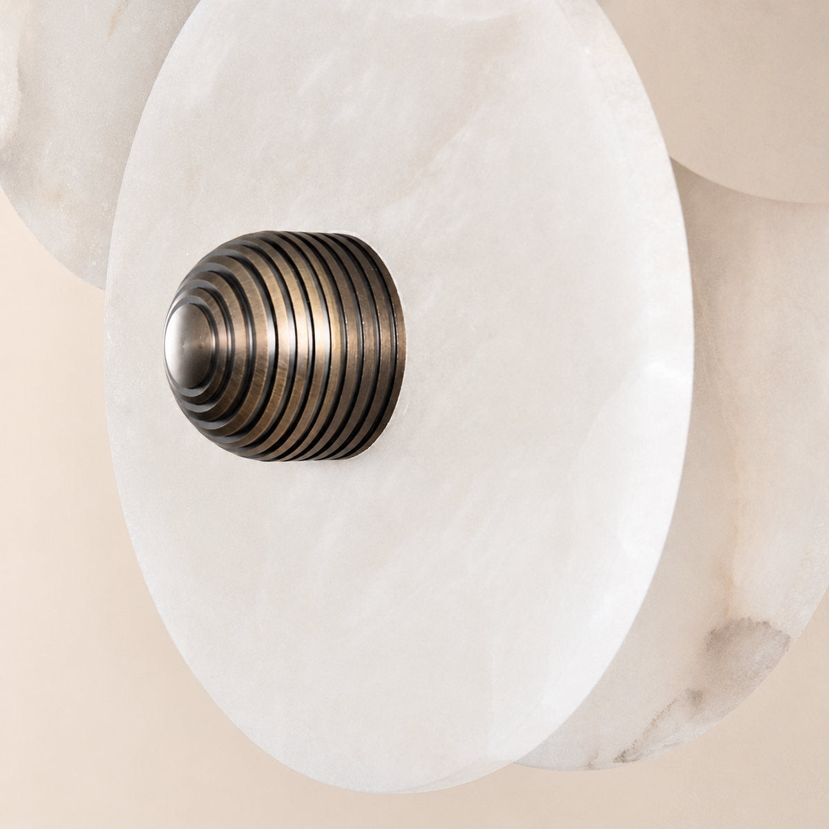 Nayra Alabaster Wall Lamp, 7.9~13.8-Inch, White & Bronze, Triac Warm Dimming for Living Room & Dining Room