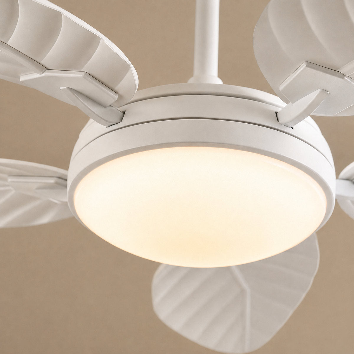 LED Ceiling Fan with Walnut Leaf Blades