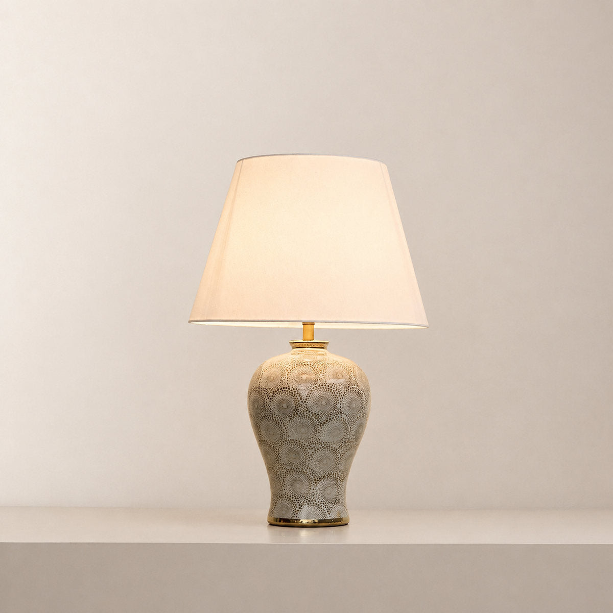 Terracotta Circular Motif Table Lamp