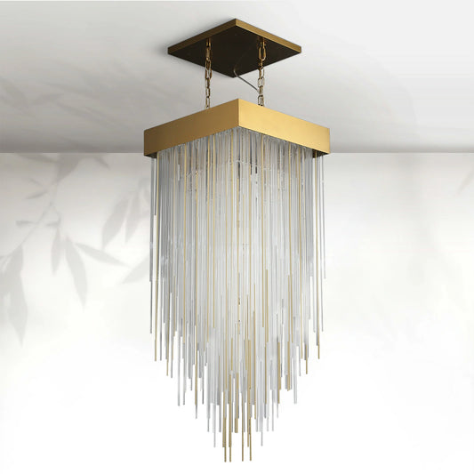 Casa Modern Glass Square Chandelier 20", 30"