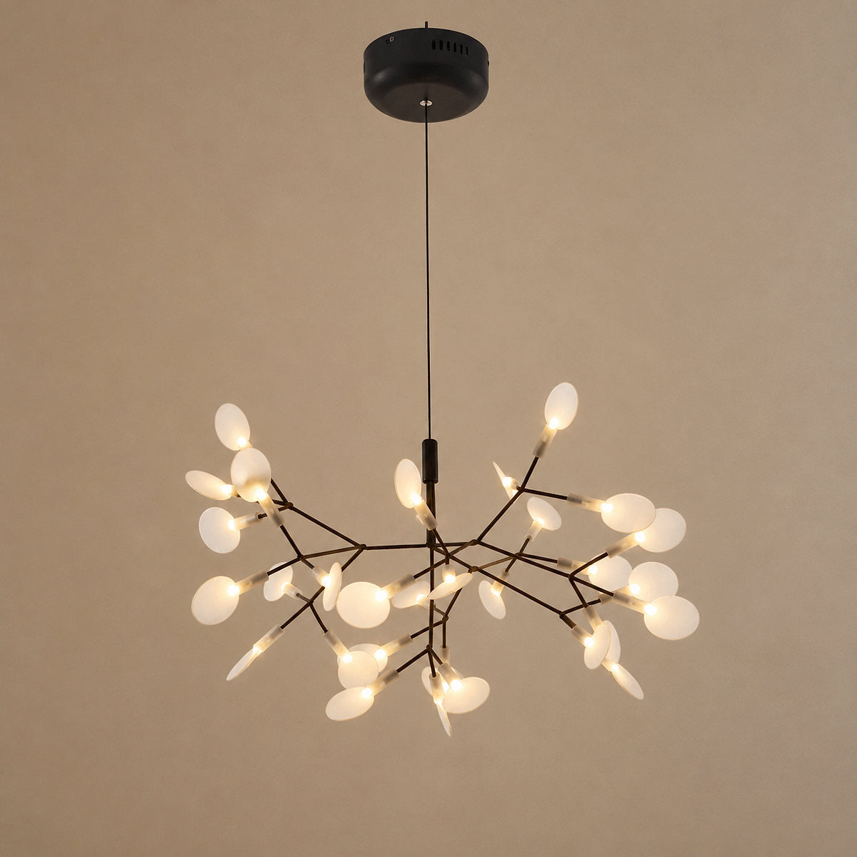 Firefly-Glow Black LED Branch Chandelier